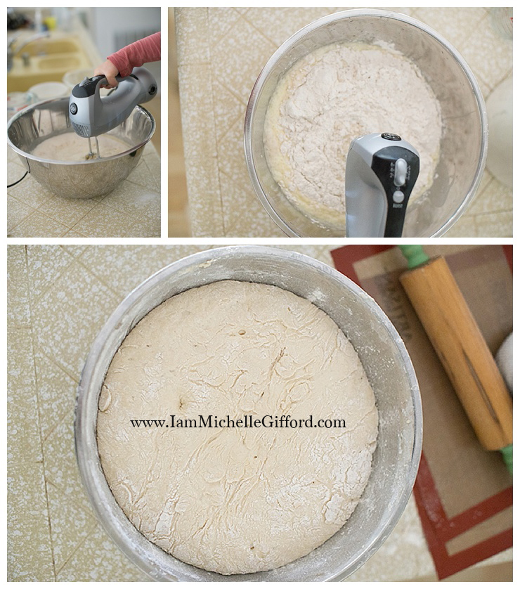 Mixing bread dough with I am Michelle Gifford how to make homemade bread dough