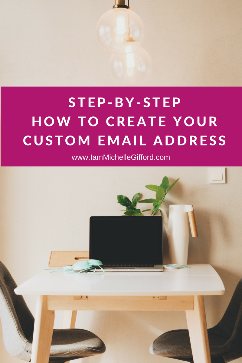 How to create custom business email address with bluehost and gmail, custom email setup a step by step guide to creating your business email address www.IamMichelleGifford.com