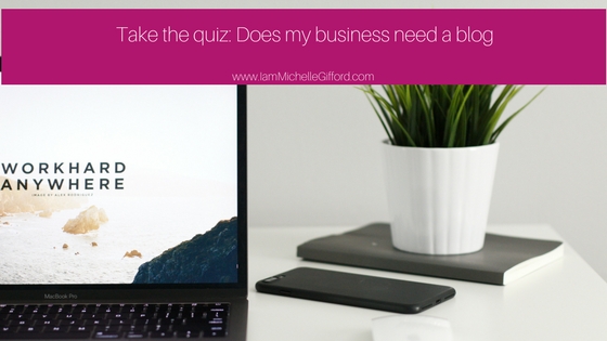 should I blog for my business take this 2 minute quiz to decide with www.IamMichelleGifford.com
