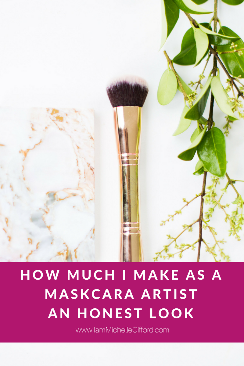 Maskcara experiment. How much we make as Maskcara artists one year in. Maskcara HAC brush. How to run a Maskcara business www.IamMichelleGifford.com