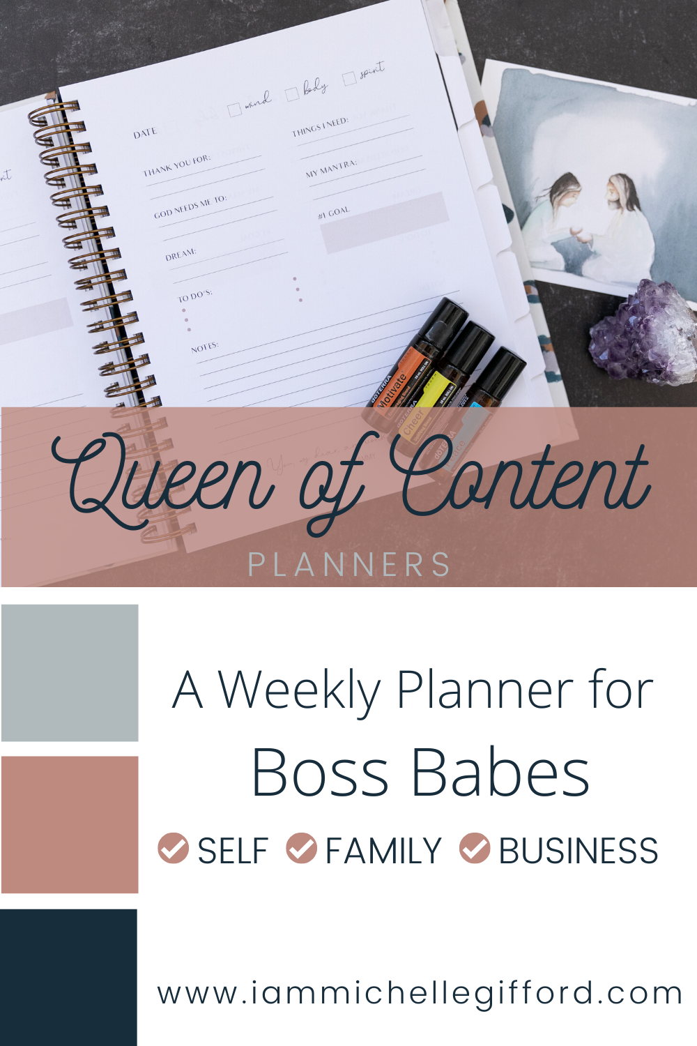 Queen of Content Planner Self-Family-Business www.iammichellegifford.com