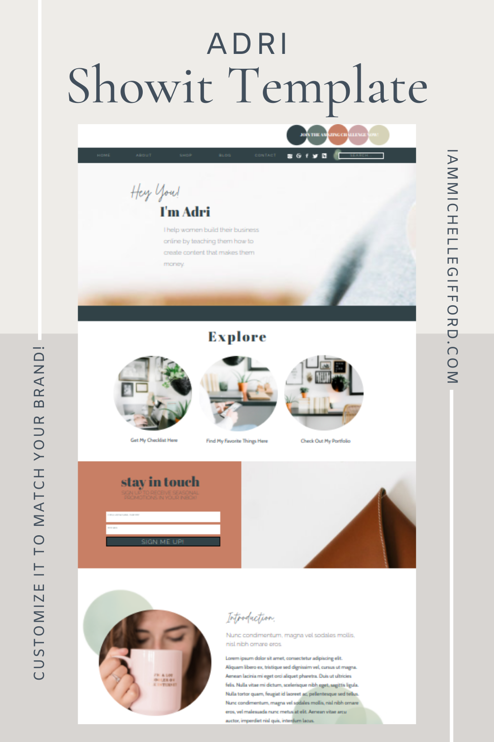 Pick and customize your Showit template to fit your brand and business website. www.iammichellegifford.com