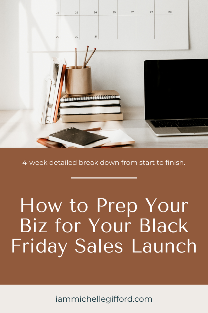 how to prep your biz for your black friday sales launch. www.iammichellegifford.com