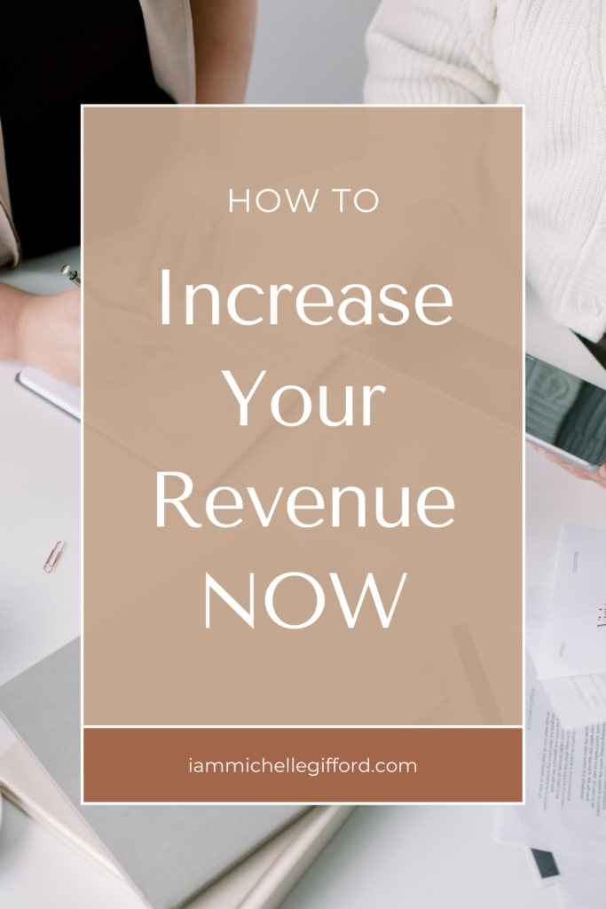 how to increase your revenue now. www.iammichellegifford.com